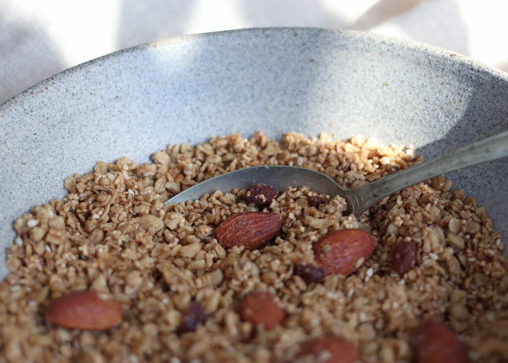 Foodfotogafie Granola mit Mandeln