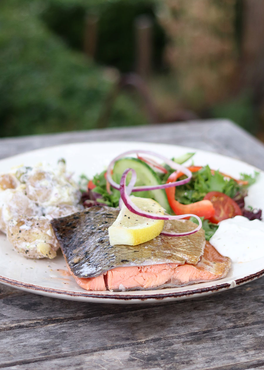 Schwedischer Lachs zum Lunch im Café Öbergska