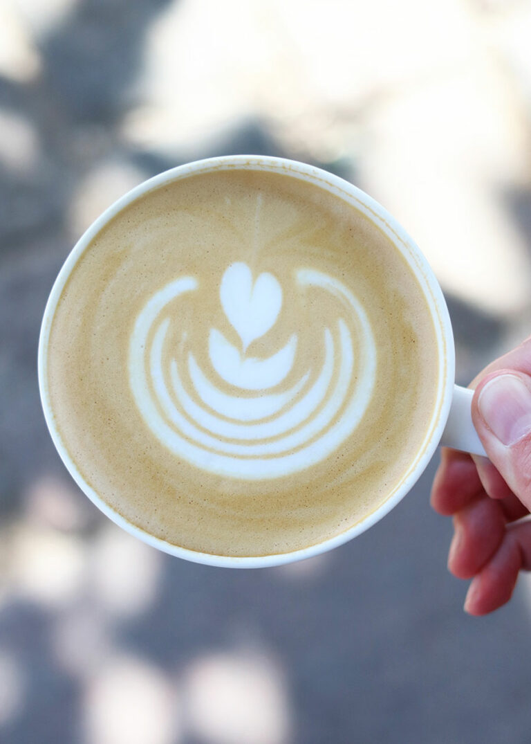 Ein Tasse Cappuccino mit perfekter Latte Art
